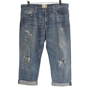 Current/Elliott The Boyfriend Distressed Cropped Jeans Size 30